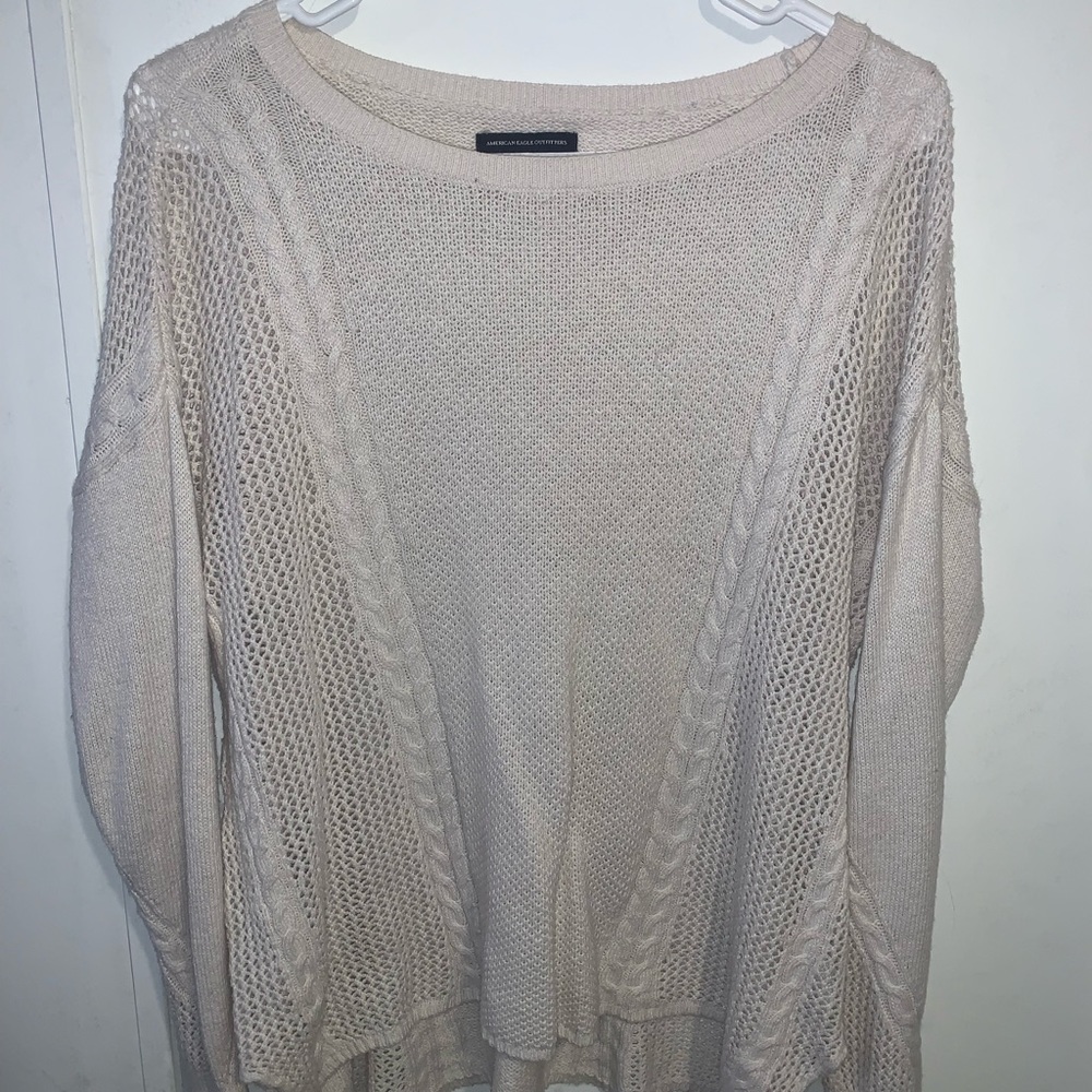 White knit sweater